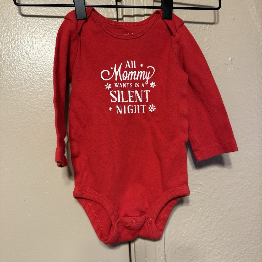 Carter's 12 Mos Baby Bodysuit "All Mommy Wants Is A Silent Night"